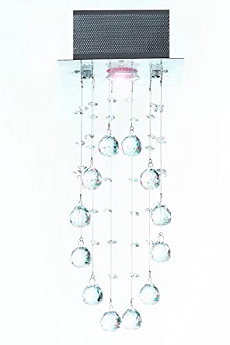 Plafon De Cristal Hydra Cromado 18X18Cm